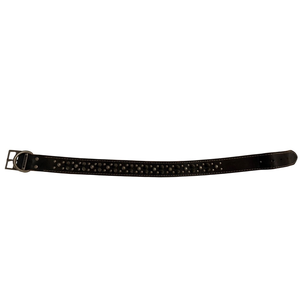 Mustang Studded Spiked Leather Dog Collar Brown